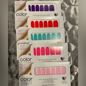 Color Street nail polish, set of 5 exclusive NEON colors, Brand new, sealed